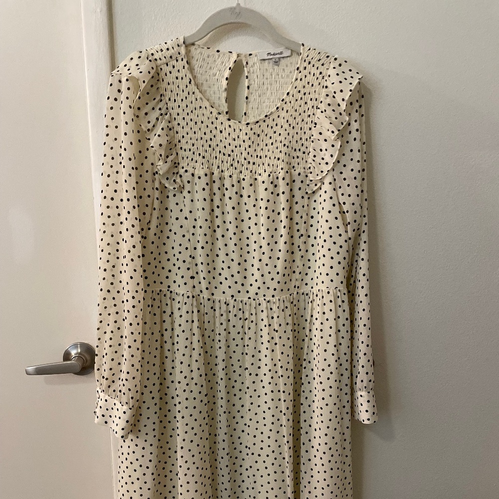 Madewell Cream & Black dot Maxi/Midi SZ SM